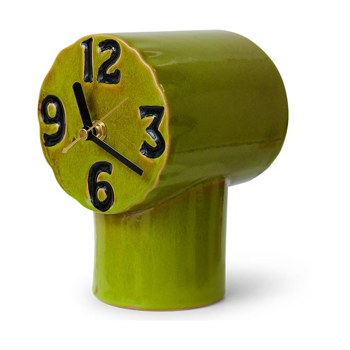 Retro keramische klok 18 cm, Olive HKliving