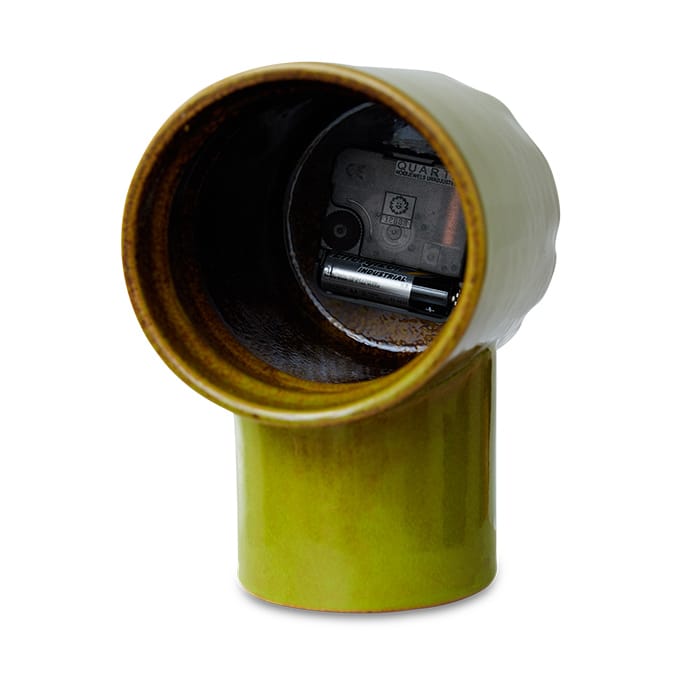 Retro keramische klok 18 cm, Olive HKliving