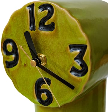 Retro keramische klok 18 cm - Olive - HKliving