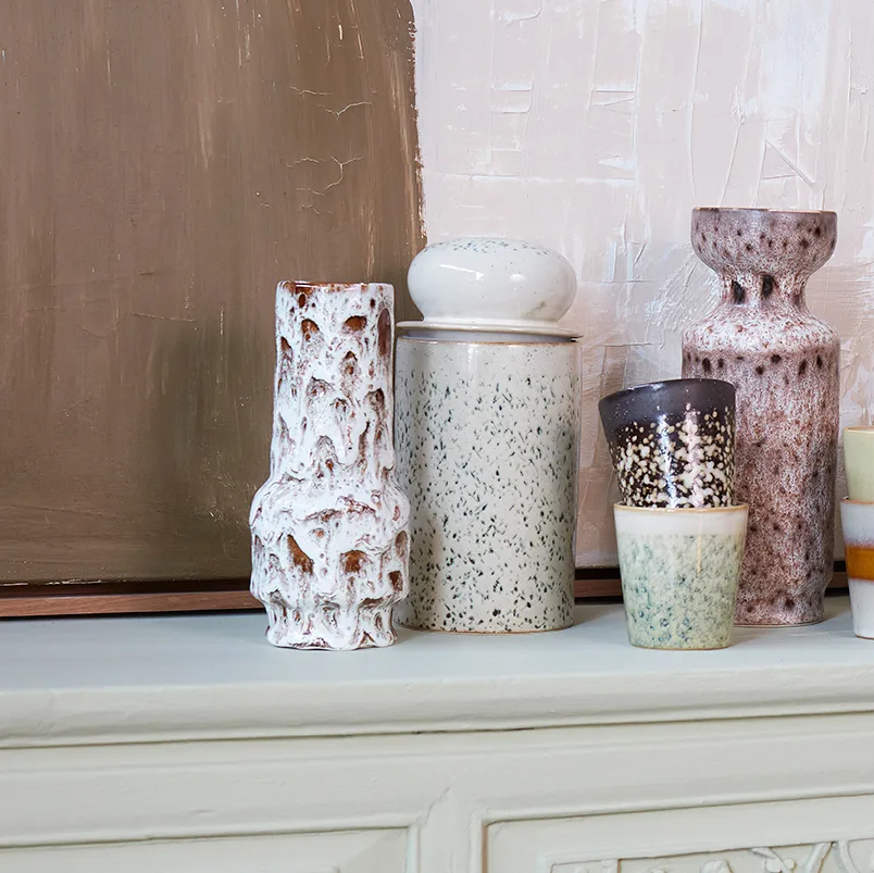 Retro vaas 20,5 cm, Lava white HKliving