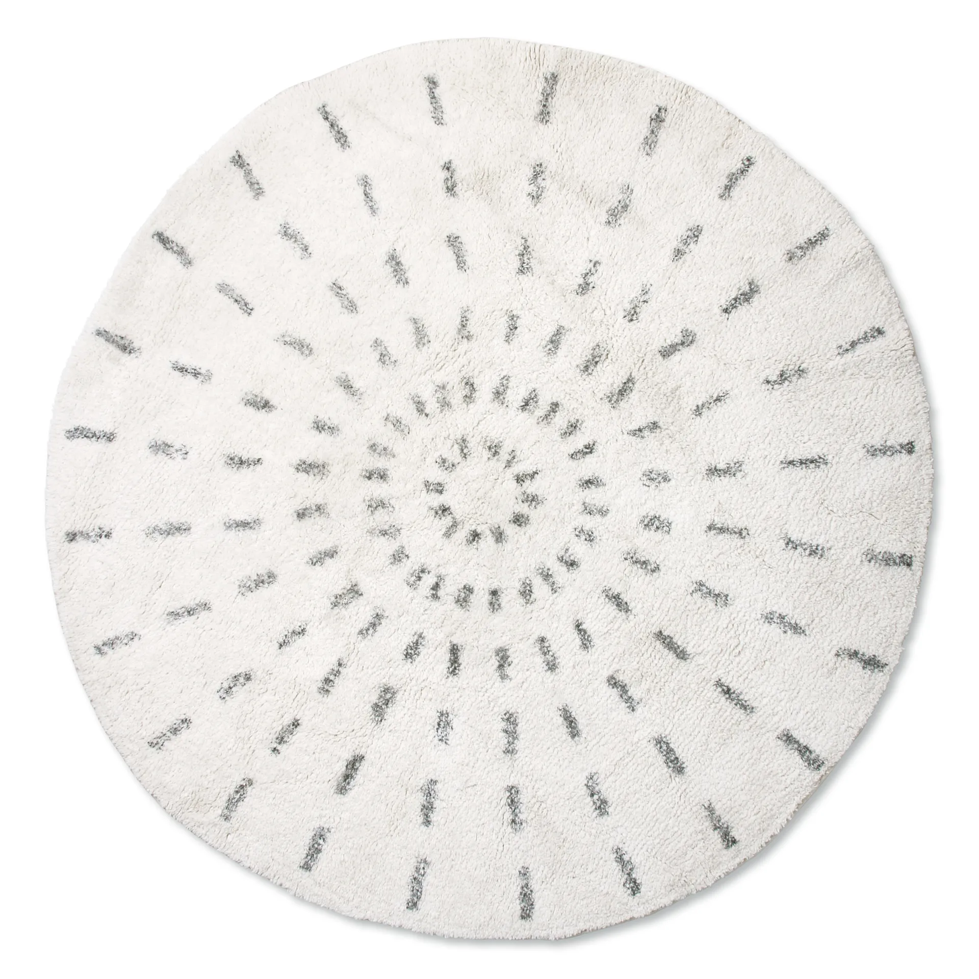 Swirl badkamermat Ø120 cm, Zwart-wit HKliving