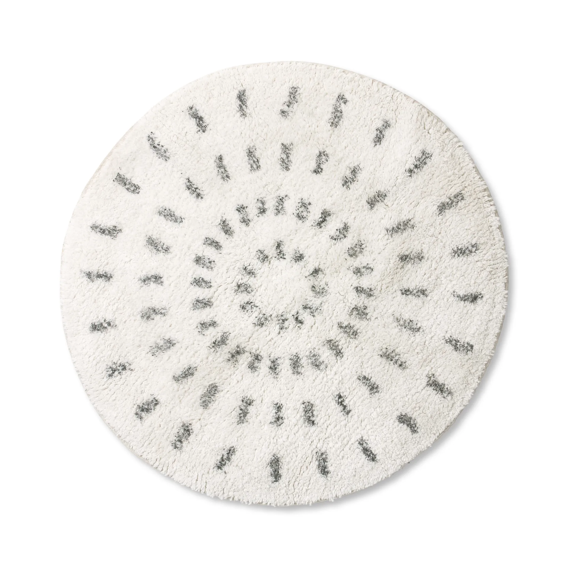 Swirl badkamermat Ø60 cm, Zwart-wit HKliving