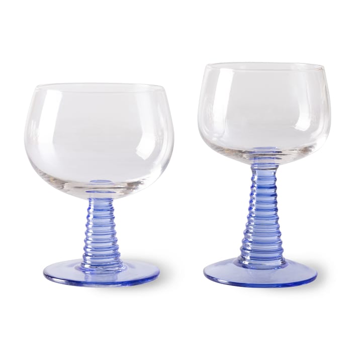 Swirl wijnglas laag, Blue HKliving