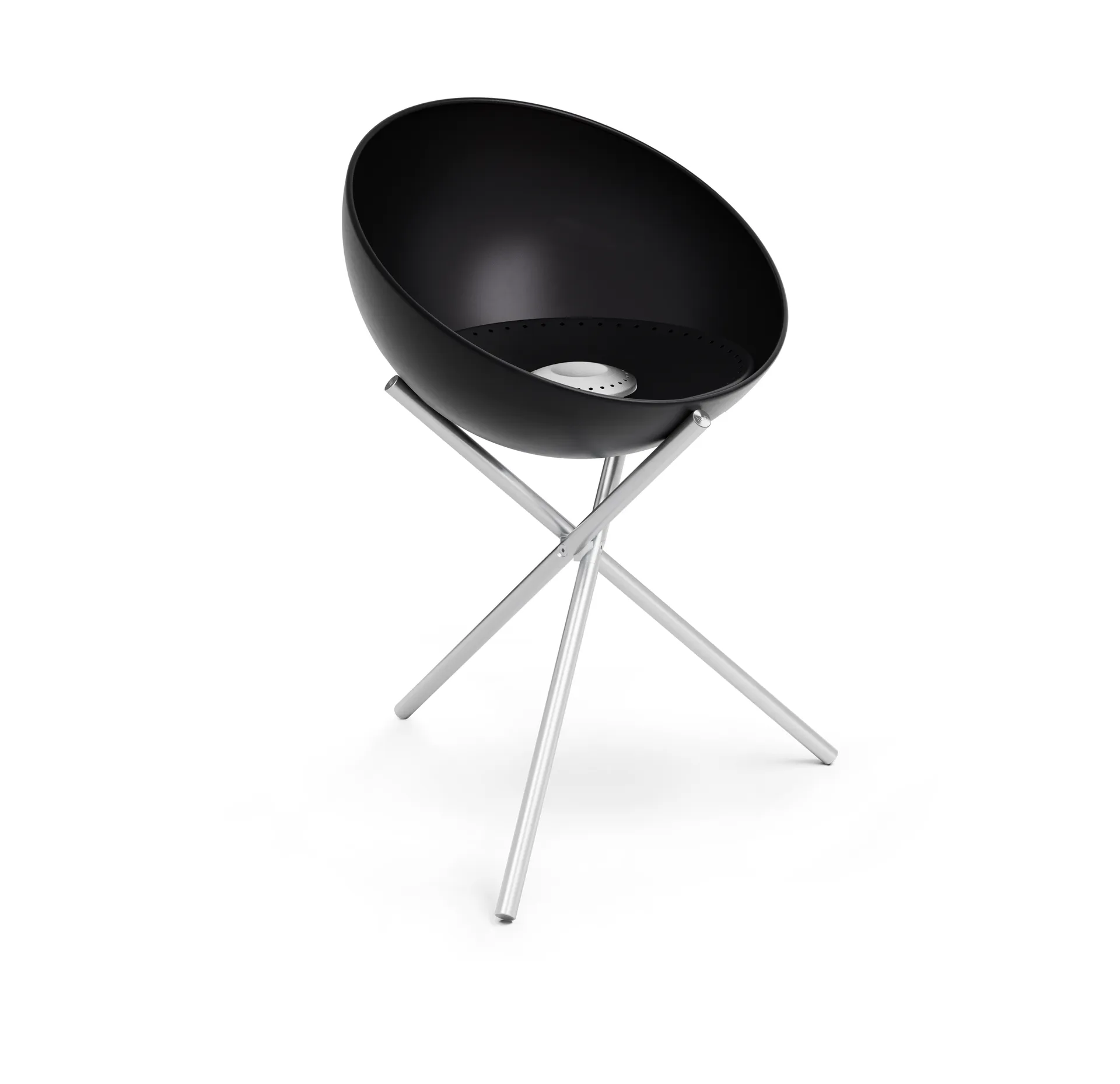 BOWL 57 vuurschaal, Zwart-zilver, tripodonderstel Höfats