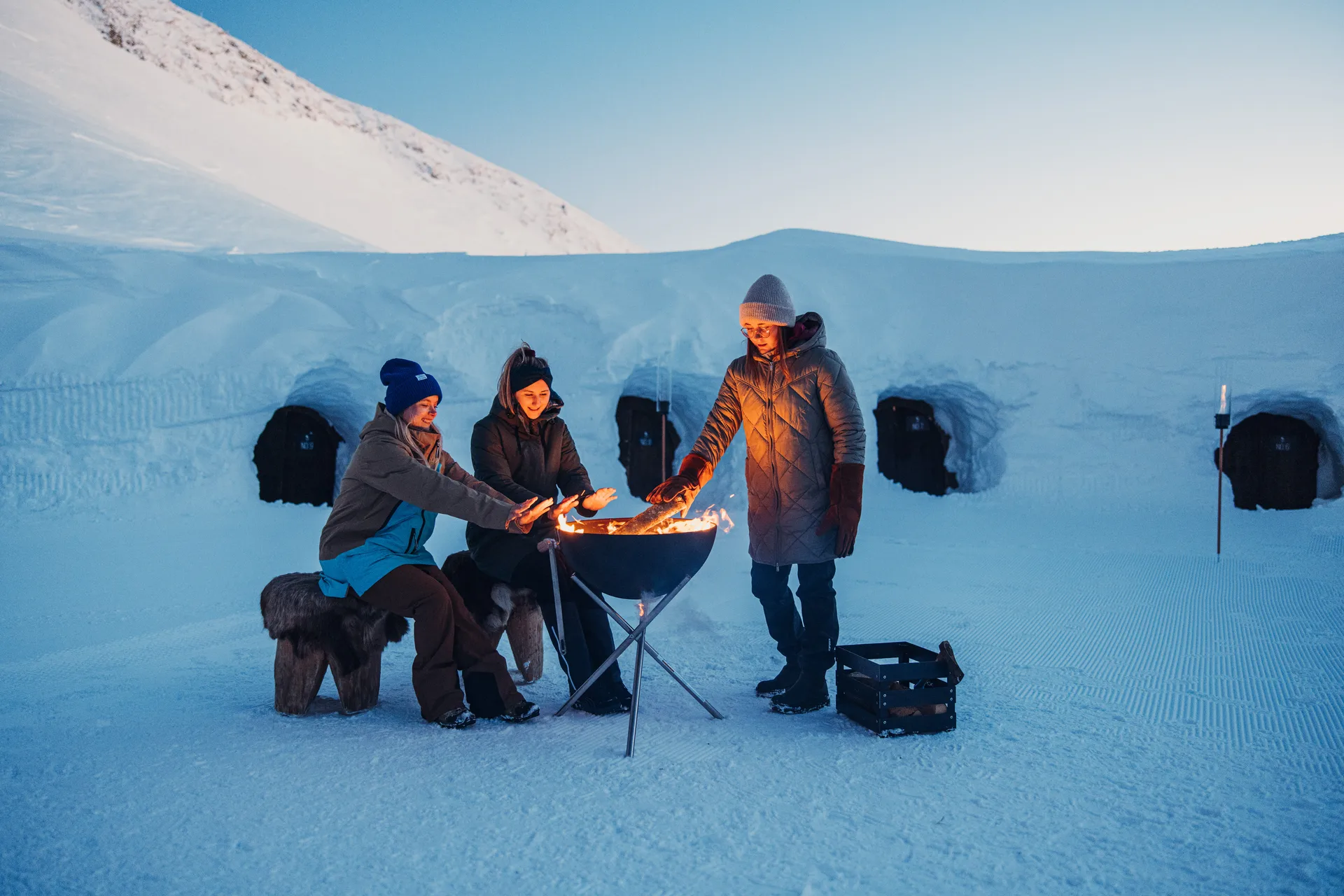BOWL 57 vuurschaal, Zwart-zilver, tripodonderstel Höfats