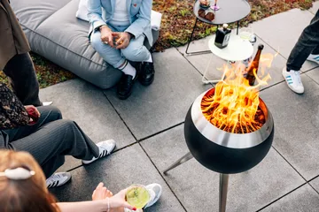 MOON 45 vuurschaal - Zwart-zilver, hoog statief - Höfats