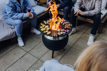 MOON 45 vuurschaal - Zwart-zilver, laag statief - Höfats