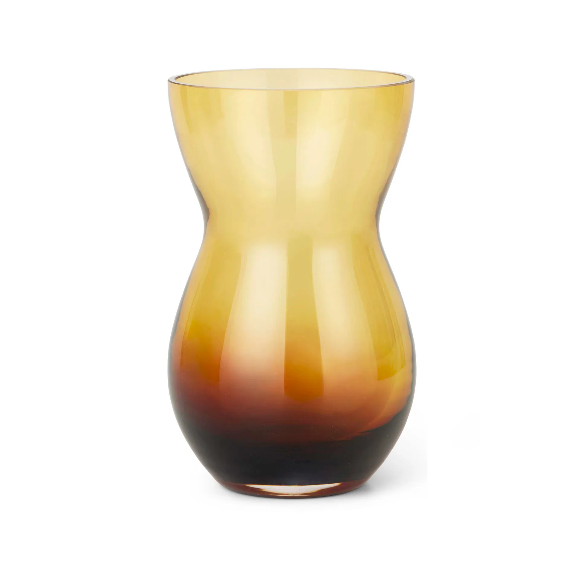 Calabas vaas 21 cm, Duo burgundy-amber Holmegaard