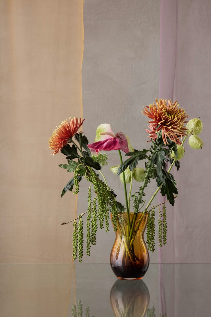 Calabas vaas 21 cm, Duo burgundy-amber Holmegaard