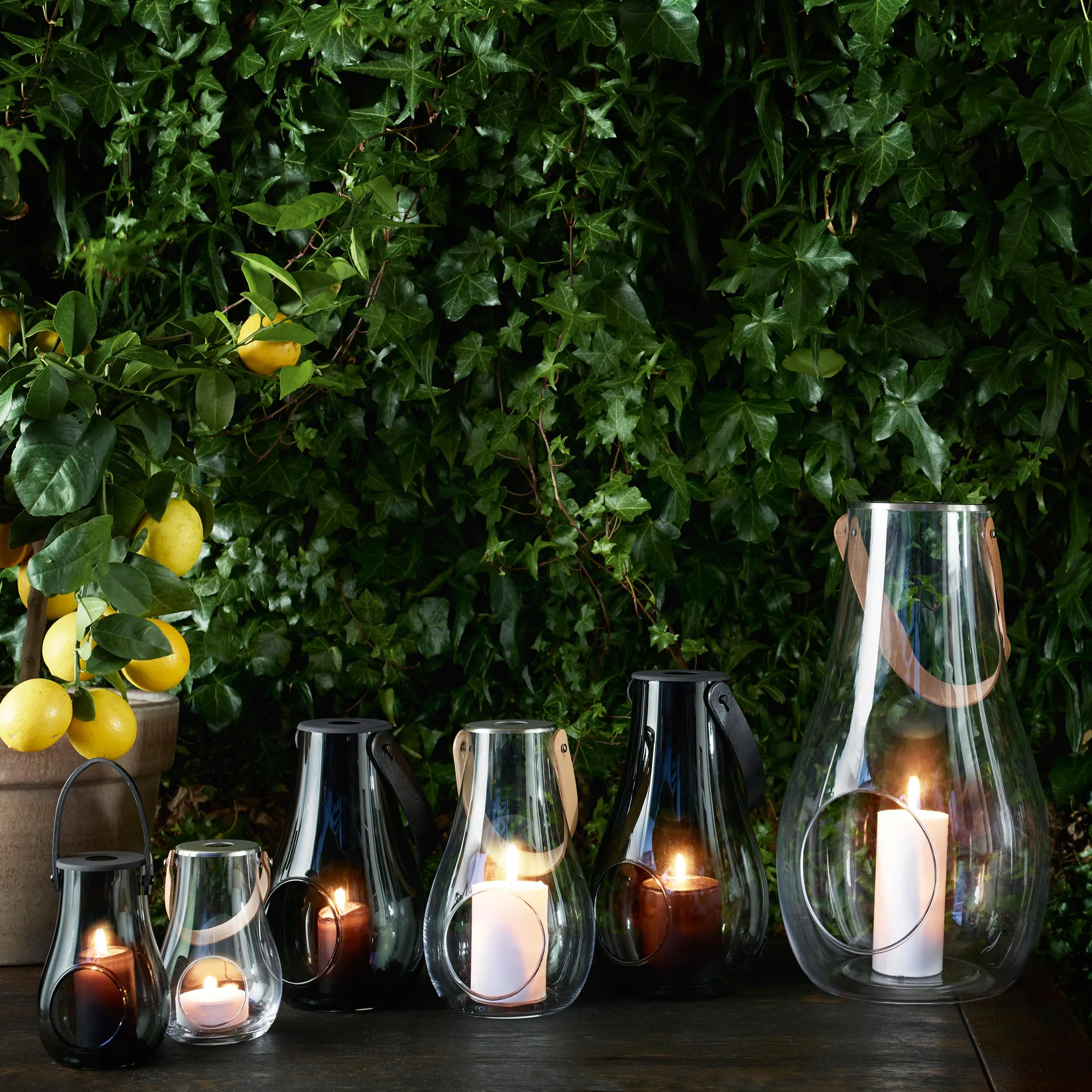 Design With Light kaarsenhouder smoke, 16 cm. Holmegaard