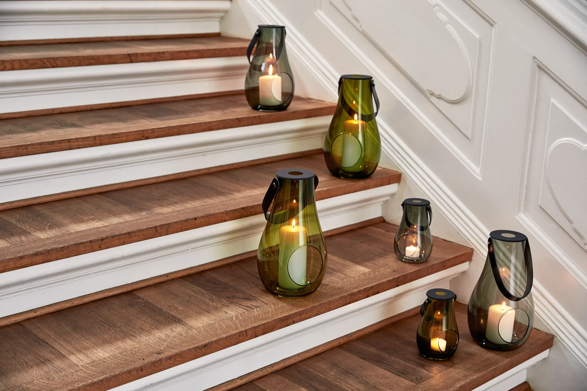 Design With Light waxinelichtjeshouder olijfgroen, 29 cm Holmegaard