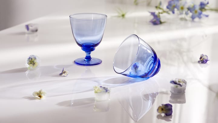 Flow glas op voet 35 cl, Donkerblauw Holmegaard