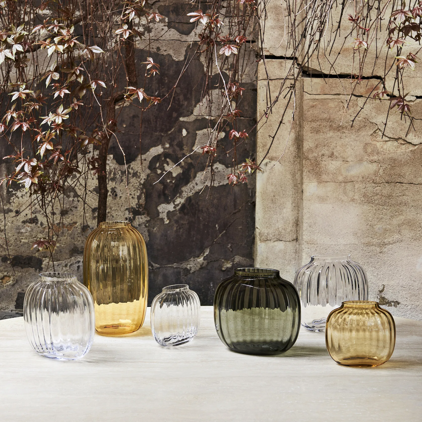 Primula vaas 25,5 cm, Amber Holmegaard