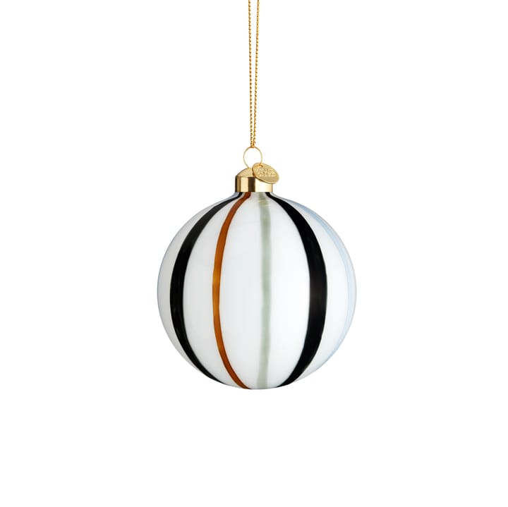 Souvenir kerstbal gestreept Ø8 cm, Groen Holmegaard