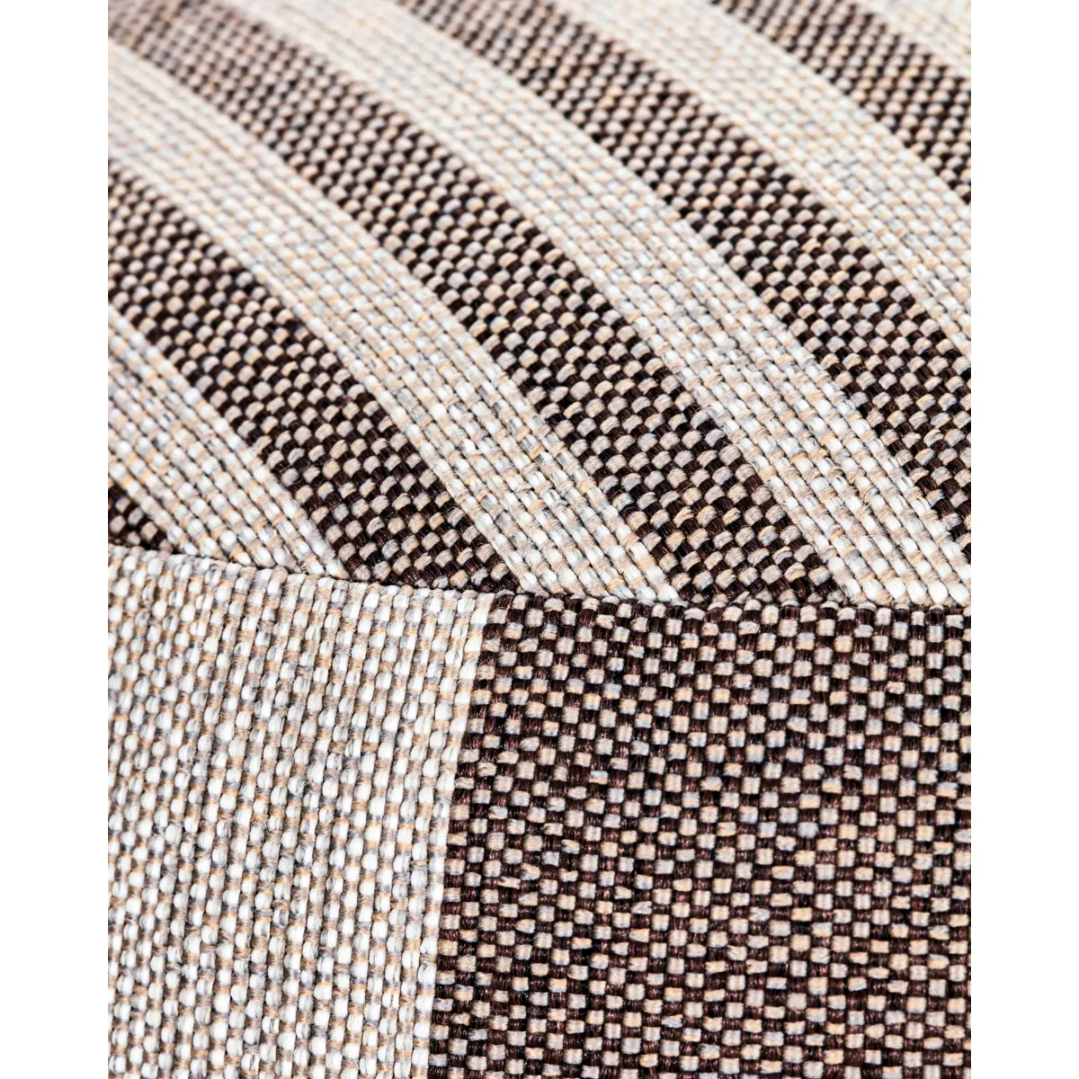 Alfo poef Ø60x40 cm, Bruin-wit House Doctor