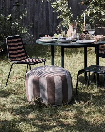 Alfo poef Ø60x40 cm - Bruin-wit - House Doctor