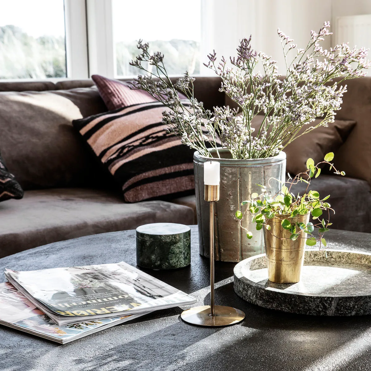 Anit kandelaar antiek messing, 20 cm House Doctor