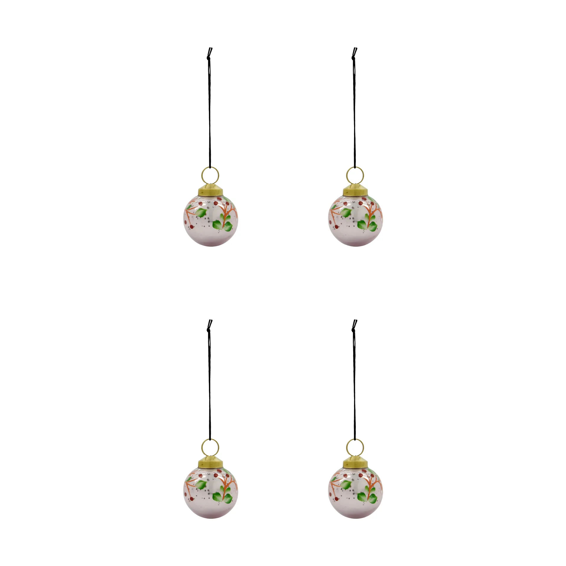 Antico kerstbal 4-pack, Roze House Doctor
