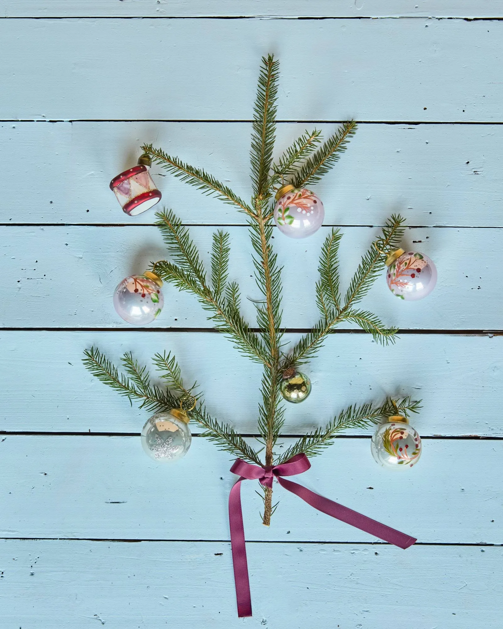Antico kerstbal 4-pack, Roze House Doctor