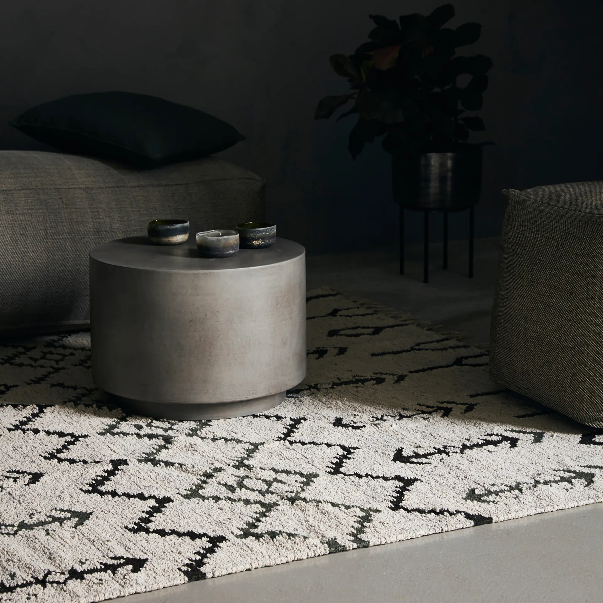 Arte vloerkleed 180x180 cm, Off-white House Doctor