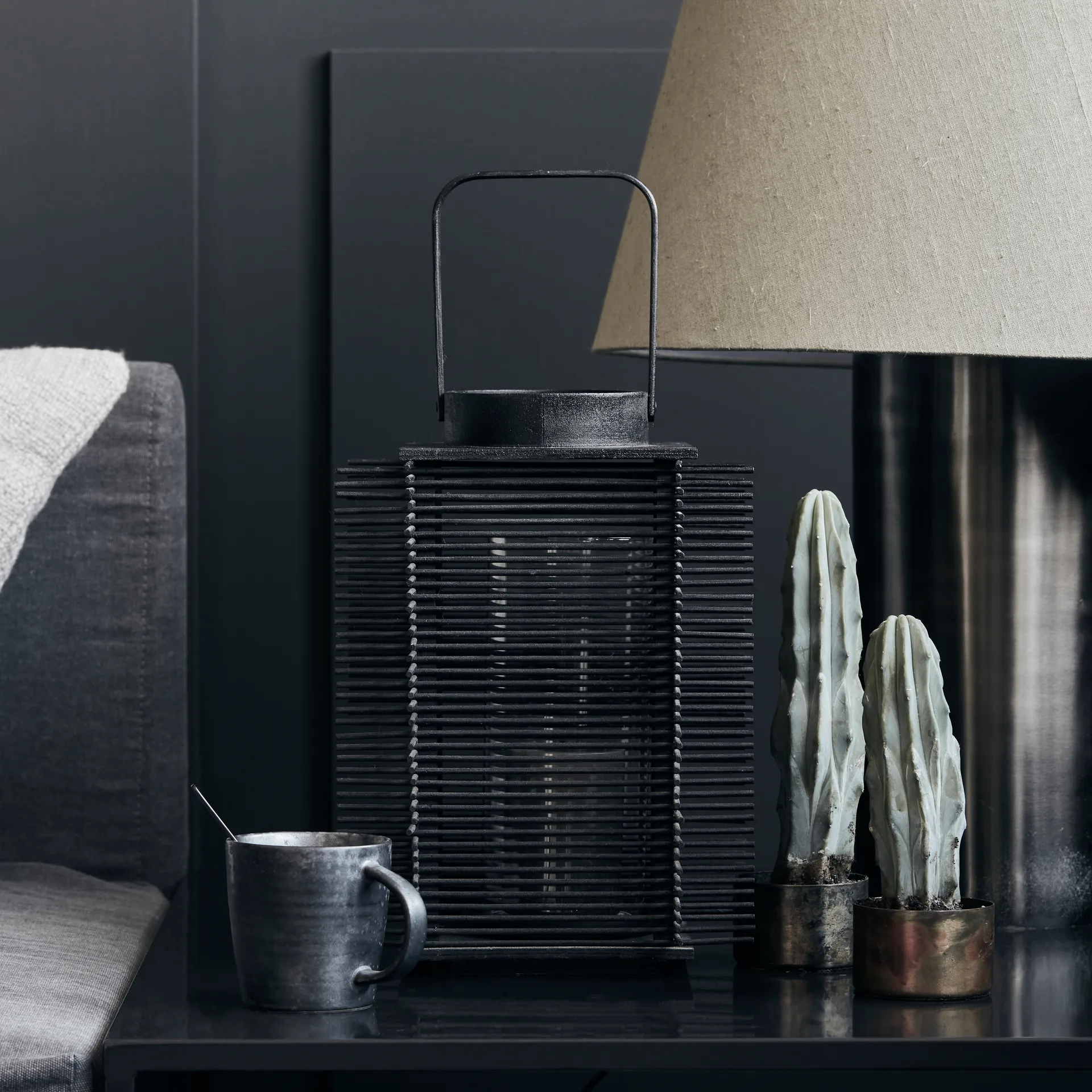 Asi lantaarn 46 cm, Zwart House Doctor