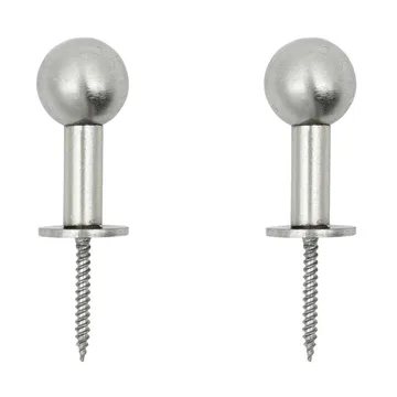Ball haak 2-pack - Zilverkleurige afwerking, Ø4x2 cm - House Doctor