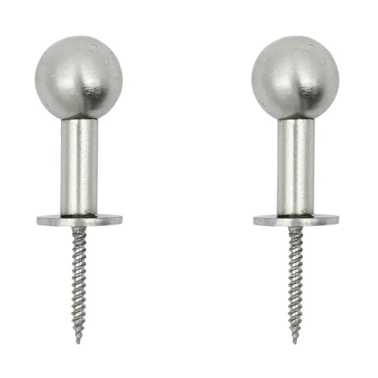 Ball haak 2-pack - Zilverkleurige afwerking, Ø4x2 cm - House Doctor