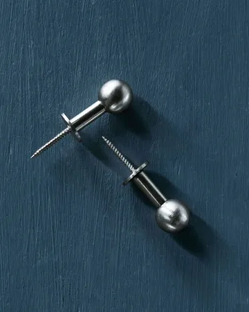 Ball haak 2-pack - Zilverkleurige afwerking, Ø4x2 cm - House Doctor