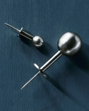 Ball haak 2-pack - Zilverkleurige afwerking, Ø4x2 cm - House Doctor