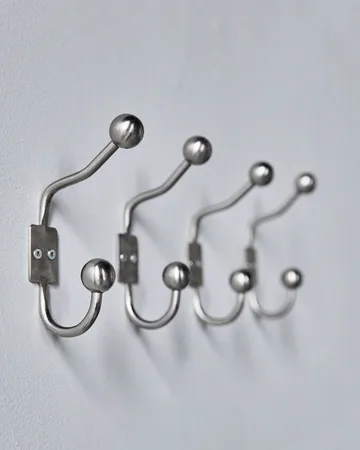 Ball haak 2-pack - Zilverkleurige afwerking, Ø7x13 cm - House Doctor