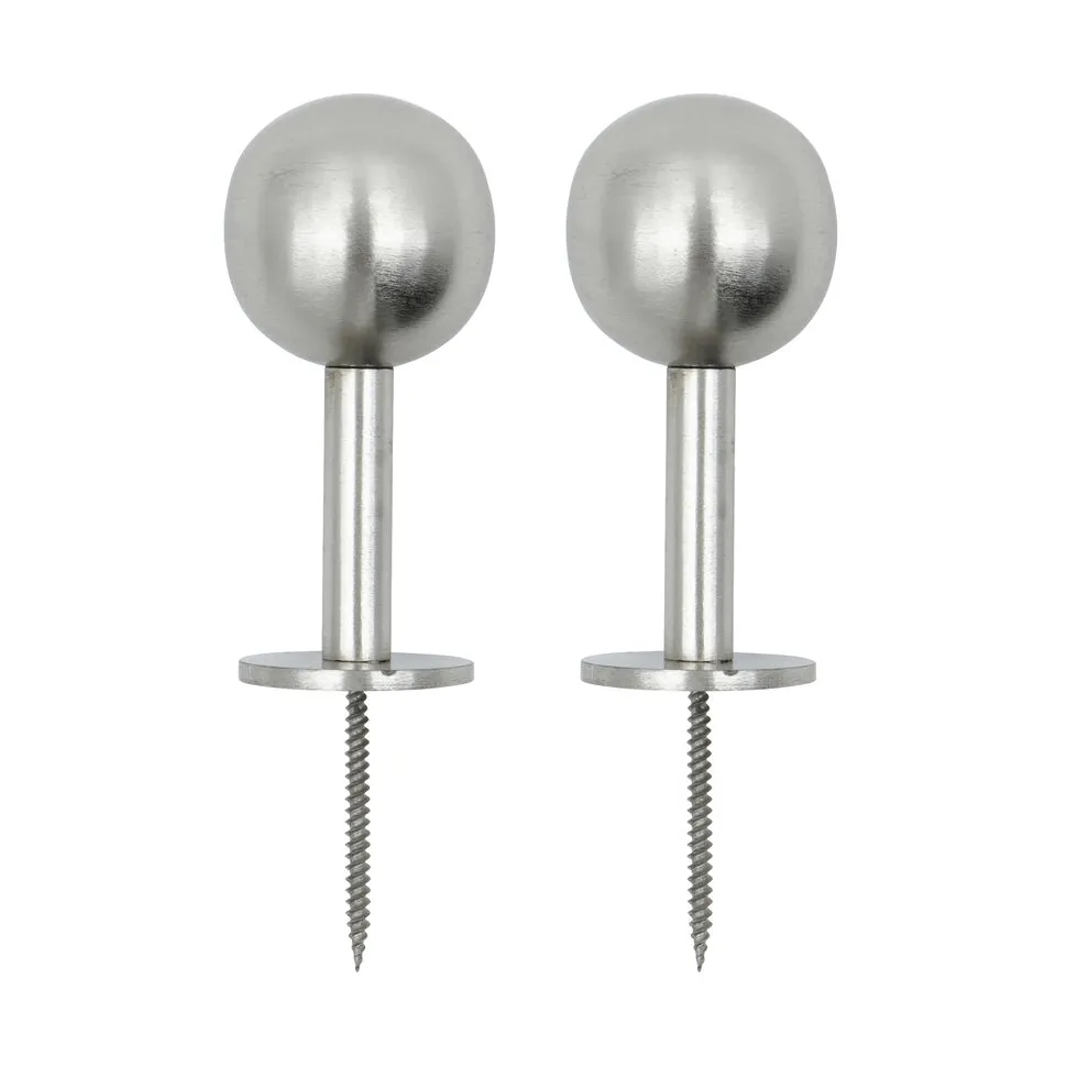 Ball haak 2-pack, Zilverkleurige afwerking, Ø8x4 cm House Doctor