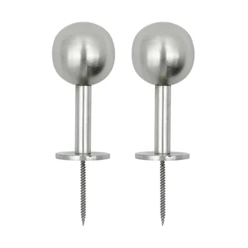 Ball haak 2-pack - Zilverkleurige afwerking, Ø8x4 cm - House Doctor
