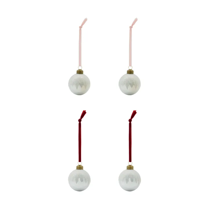 Bano kerstbal 4-pack - Zilver - House Doctor