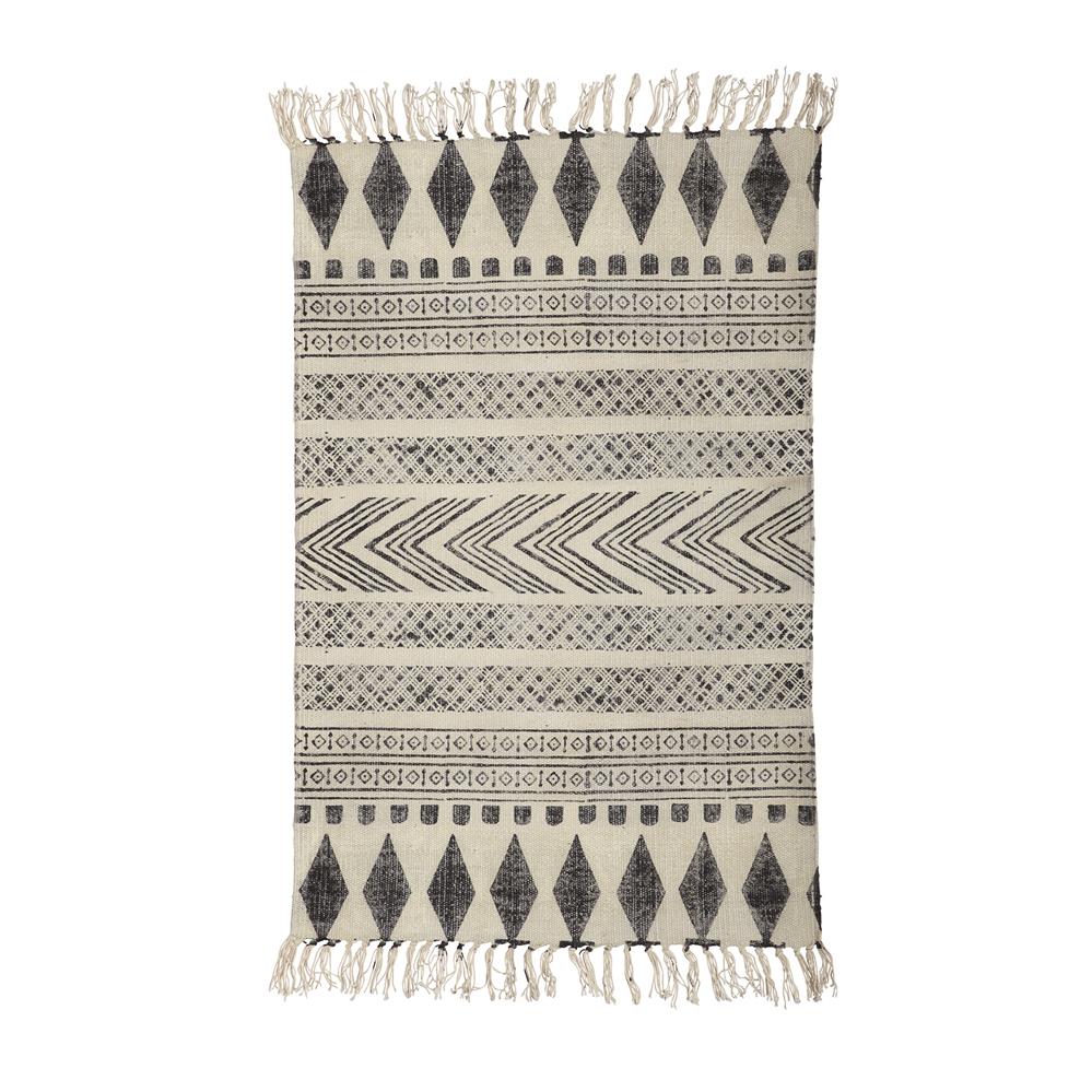House Doctor Block vloerkleed 160 x 230 cm. | Scandinavisch Interieur | Geweven katoenen vloerkleden | Grijs