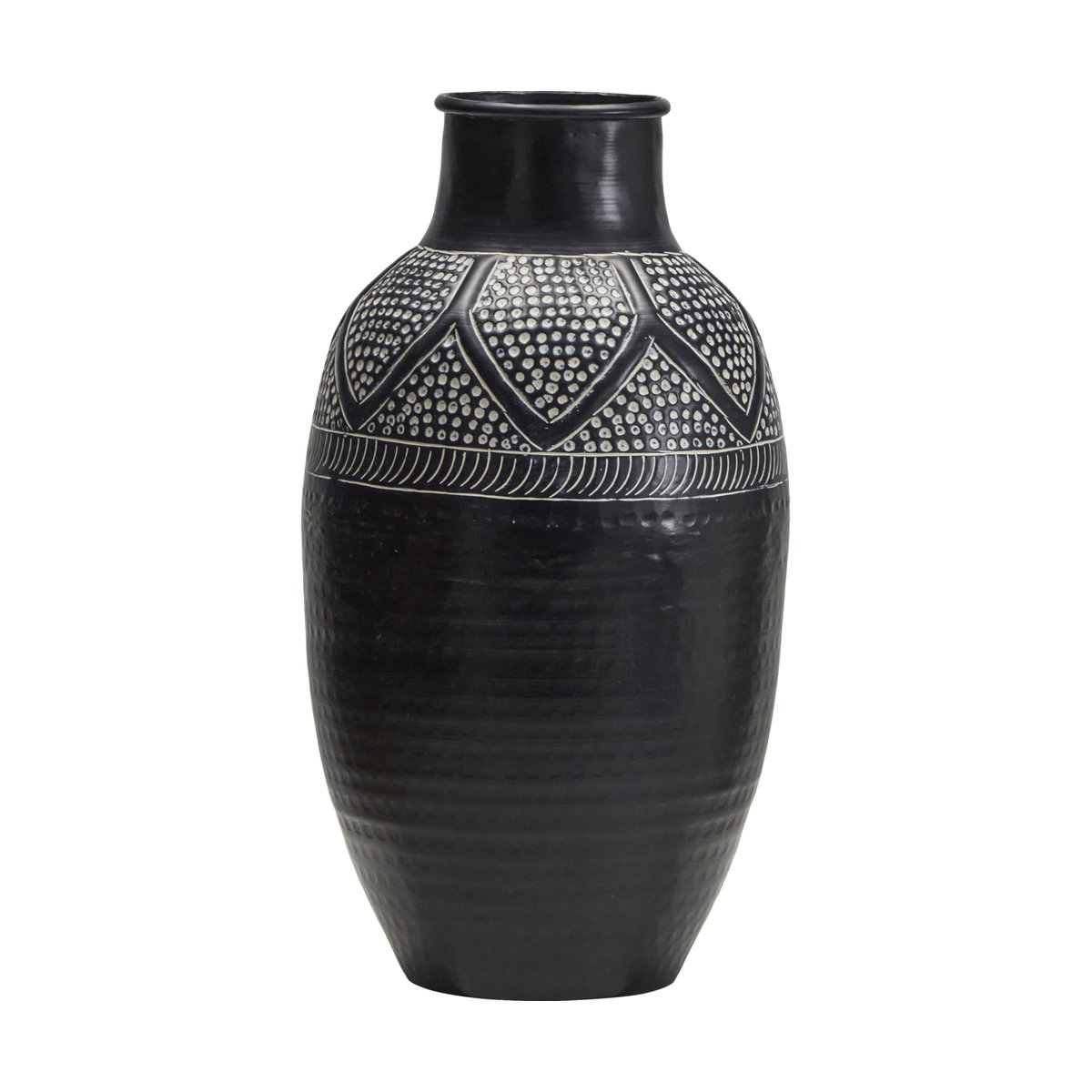 House Doctor Bloss vaas 38 cm Zwart | Scandinavisch Interieur | Vazen | Zwart