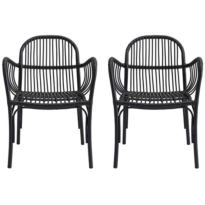 Brea rotan stoel 2-pack Zwart - undefined - House Doctor