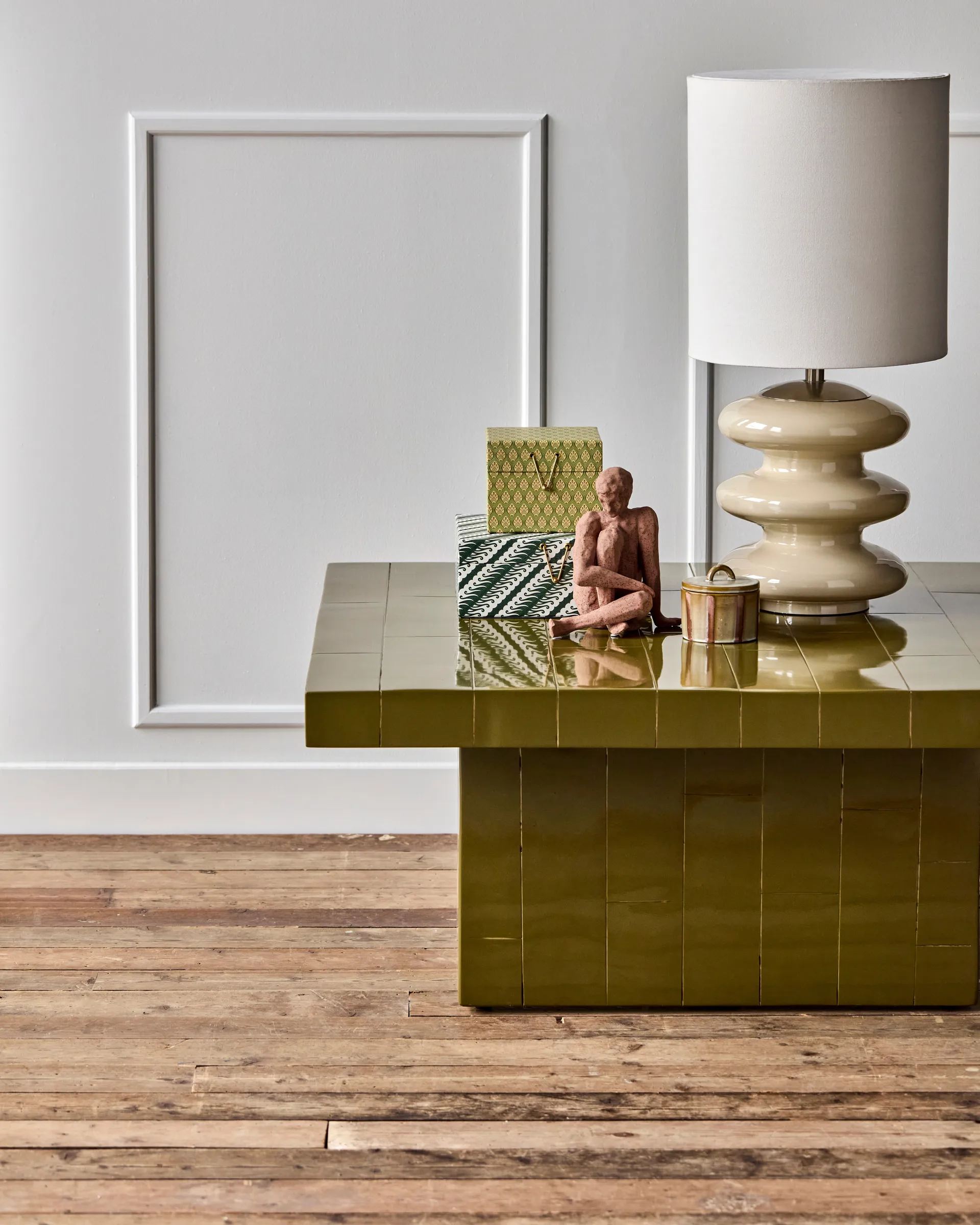 Brick salontafel 100x100x44 cm, Groen House Doctor