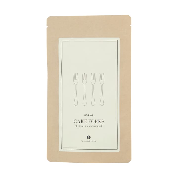 Brush dessertvork 4-pack, Zilveren afwerking House Doctor