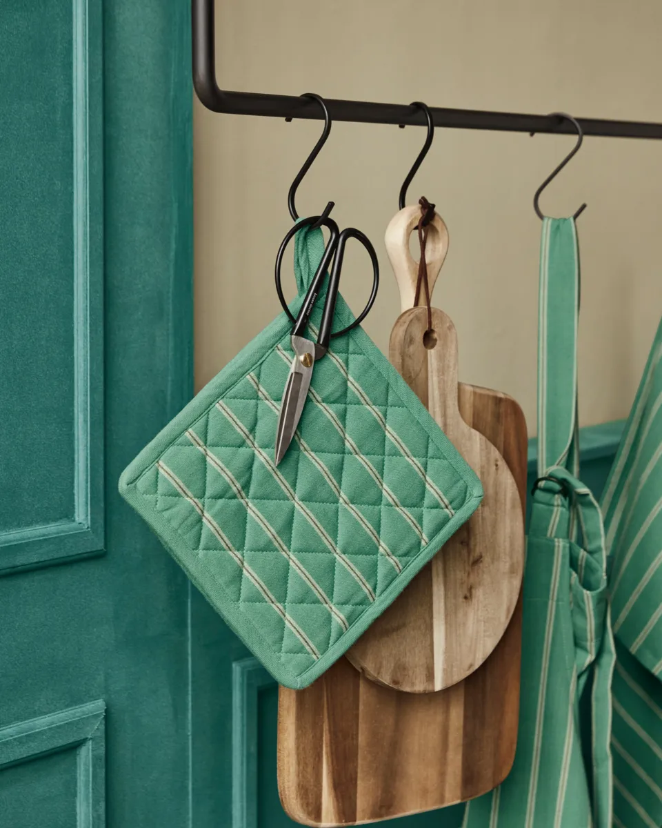 Chef pannenlap 22x22 cm 2-pack, Groen House Doctor