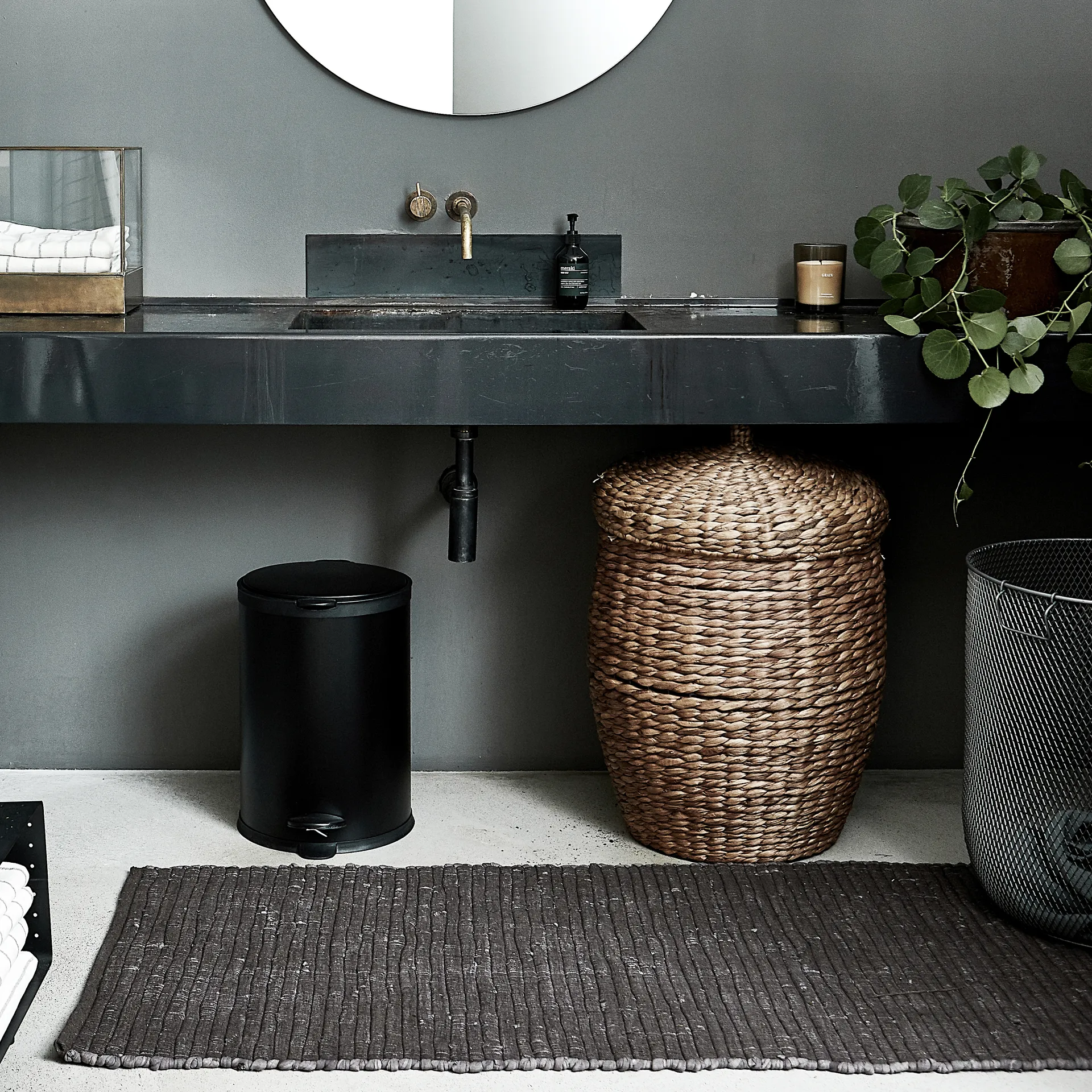 Chindi vloerkleed 70x160 cm, Grijs House Doctor