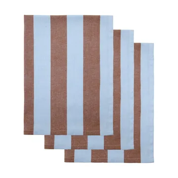 Cook keukendoek 55x75 cm 3-pack - Lichtblauw-bruin - House Doctor