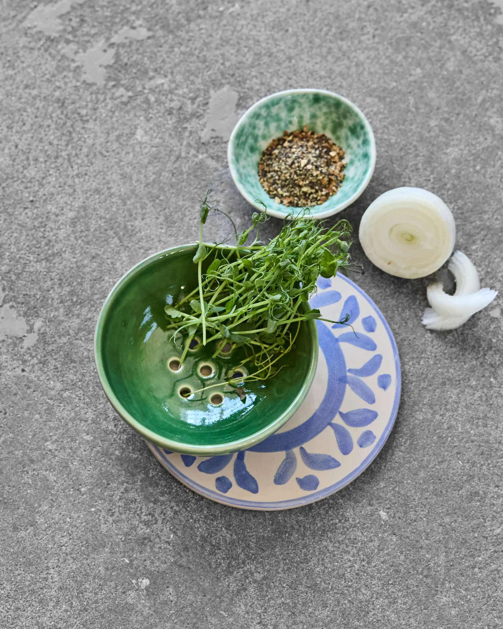 Diva schaal Ø12x4,5 cm, Groen House Doctor