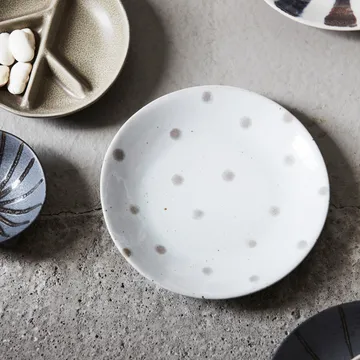 Dots bord Ø15,7 cm - Wit-groen - House Doctor