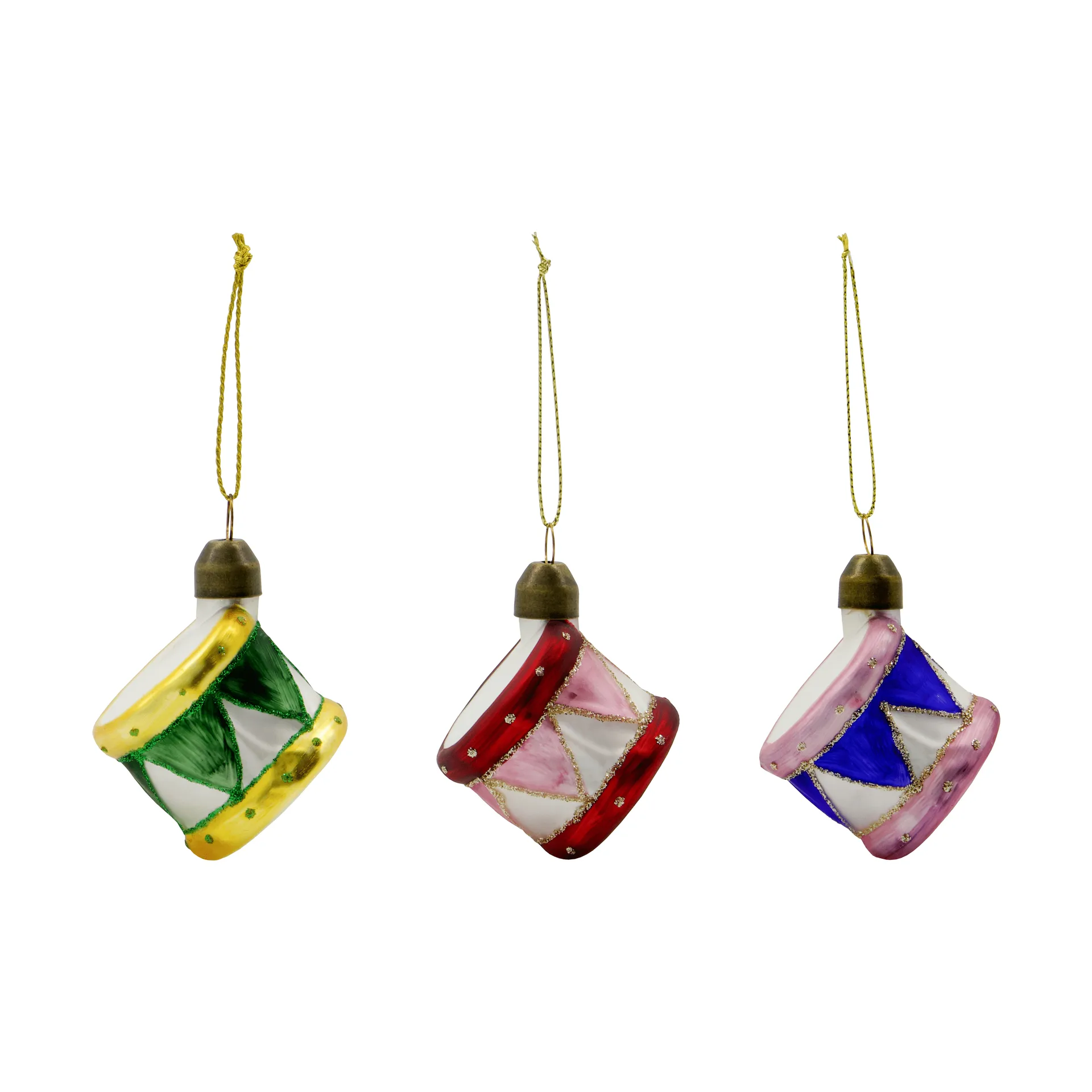 Drum kersthanger 3-delig, Blauw, groen, vergrijsd rood House Doctor