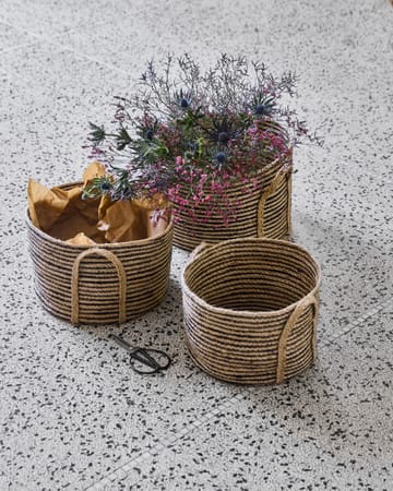 Dungi opbergmanden laag 3-pack - Zwart-naturel - House Doctor