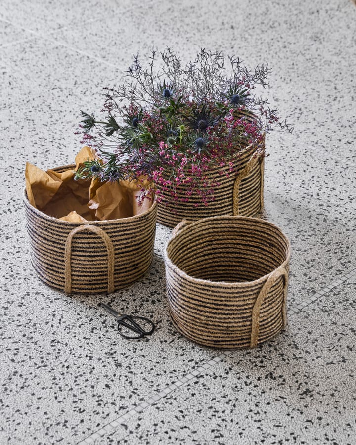 Dungi opbergmanden laag 3-pack, Zwart-naturel House Doctor