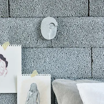 Face muurdecoratie 14 cm - Grijs - House Doctor