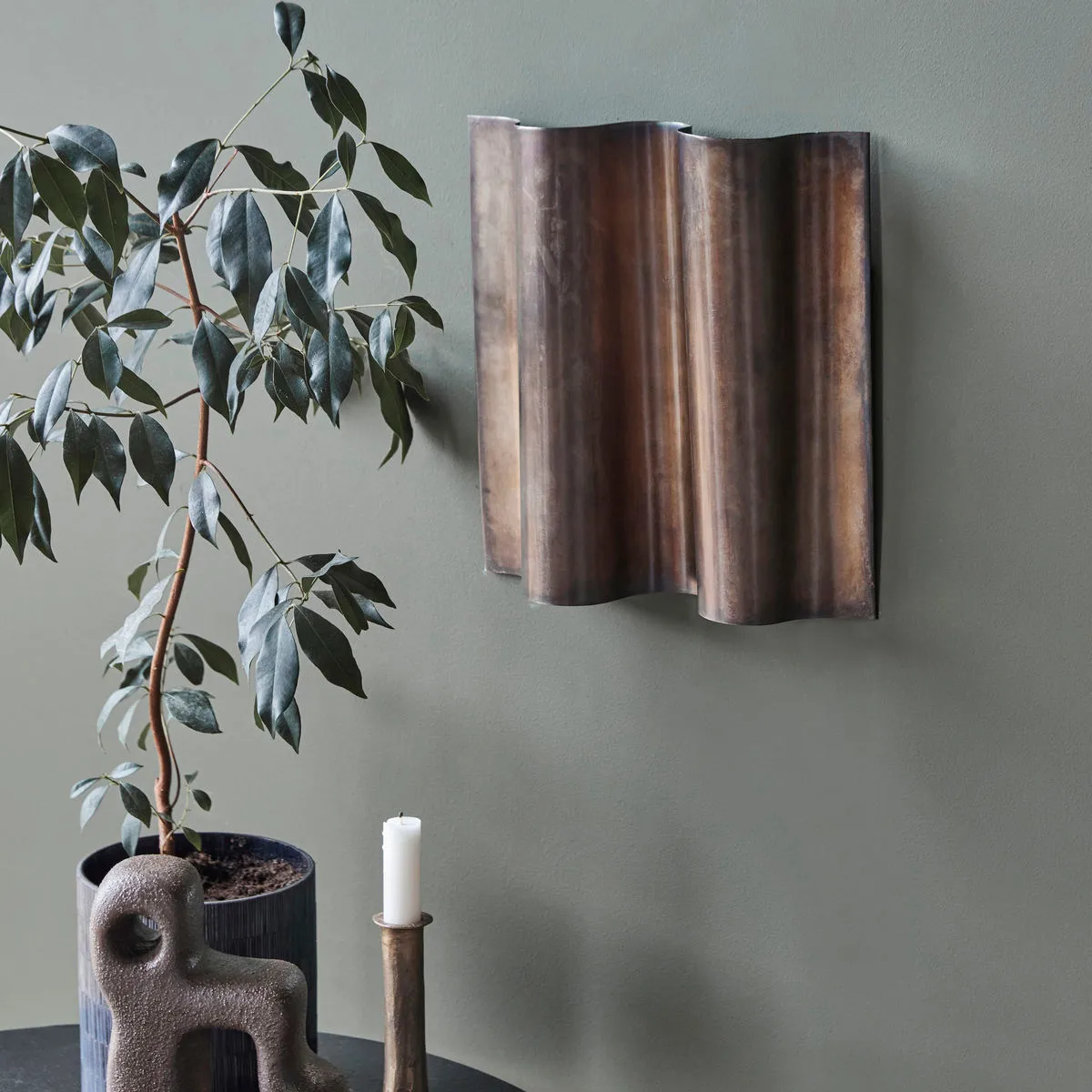 Faha wandkunst 30x30 cm, Antiek bruin House Doctor