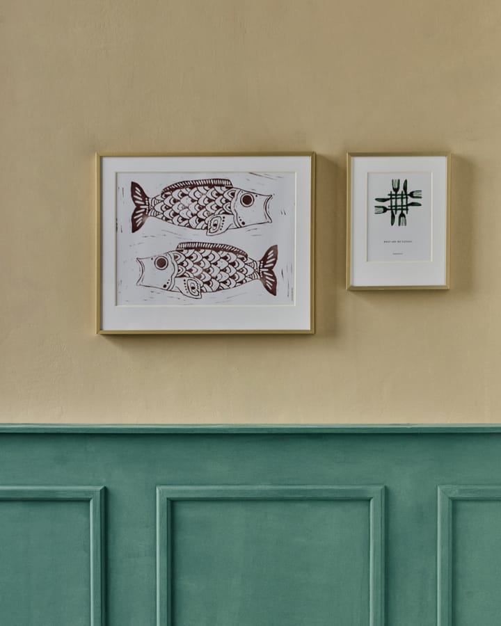 Fish wall art illustratie 40x50 cm, wijnrood House Doctor