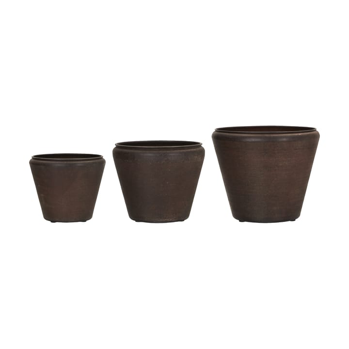 Funnel bloempot 3-delig - Antiekbruin - House Doctor